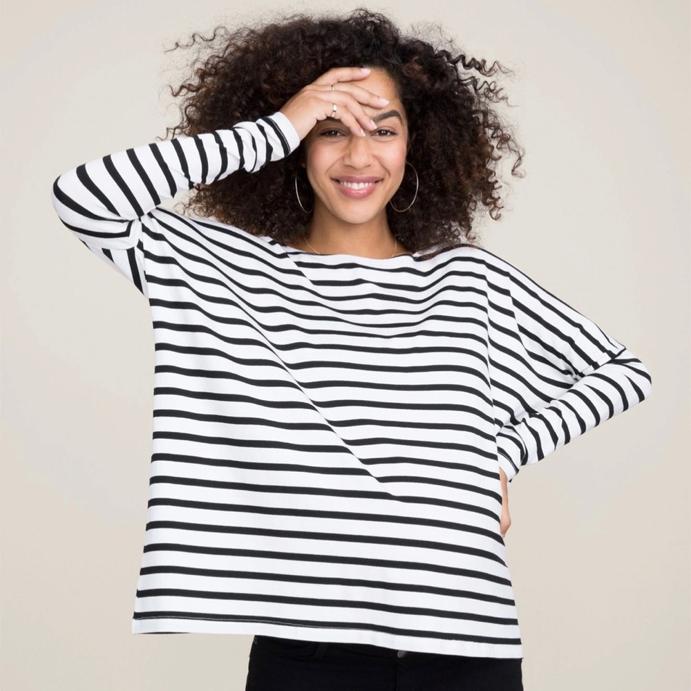 Hatch Striped Long-Sleeved Maternity Tee